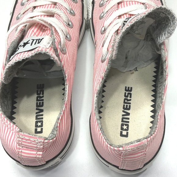 Converse All Star Pink White Stripe Low Top Sneakers Shoes Womens Size 6 Y2K - Picture 7 of 8